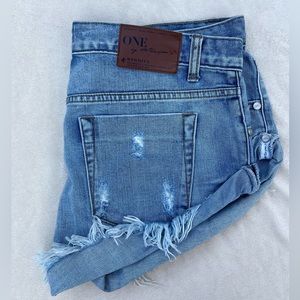 Free People One by Oneteaspoon Bandits denim/jean shorts